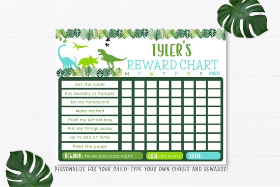 editable-dinosaur-reward-chart-dinosaur-chore-chart-dinosaur-behavior