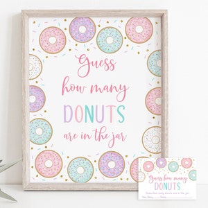 Guess How Many Game Donuts Baby Shower Game Baby Donut Baby Sprinkle Donut Birthday Pink Donut Baby Girl Sprinkle Game Download A587