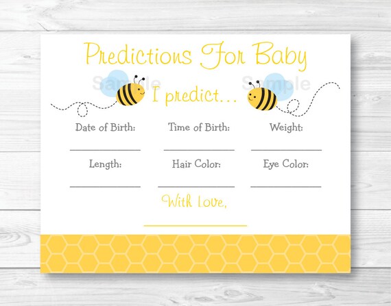 Bumble Bee Predictions For Baby Game Bumble Bee Baby Shower Bee Bumble Bee Predictions For Baby Game Bumble Bee Baby Shower Bee