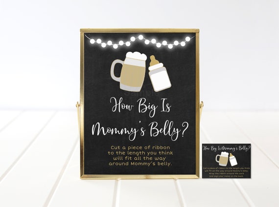 How Big Is Mommy's Belly Game Baby Is Brewing Baby Shower Beer Baby Shower BabyQ Shower Coed Gender Neutral Printable Instant Download A116 Il_570xn