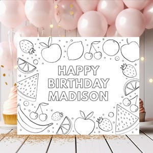 Editable Two-tti Frutti Birthday Coloring Page, Cutie Fruit Second Birthday Tropical Fruit Summer Birthday Girl Fruit Party Download A671