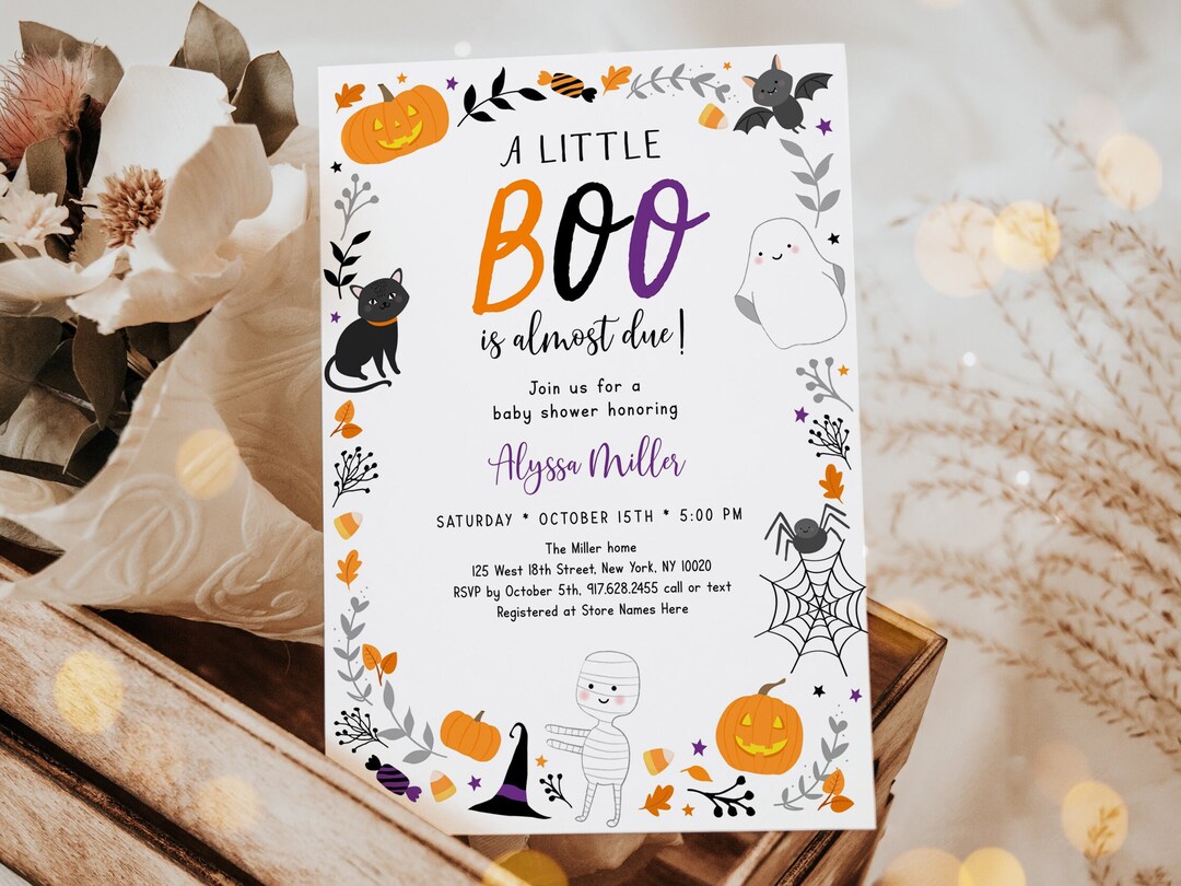 Editable Little Boo Baby Shower Invitation Little Boo is Almost Due ...