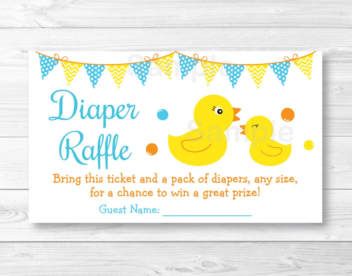 Cute Rubber Duck Diaper Raffle Tickets / Rubber Duck Baby Etsy