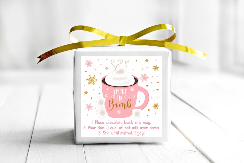 Hot Chocolate Bomb Tags Pink Hot Cocoa Bomb Instructions