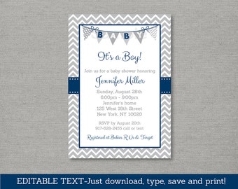 Chevron Baby Shower | Etsy