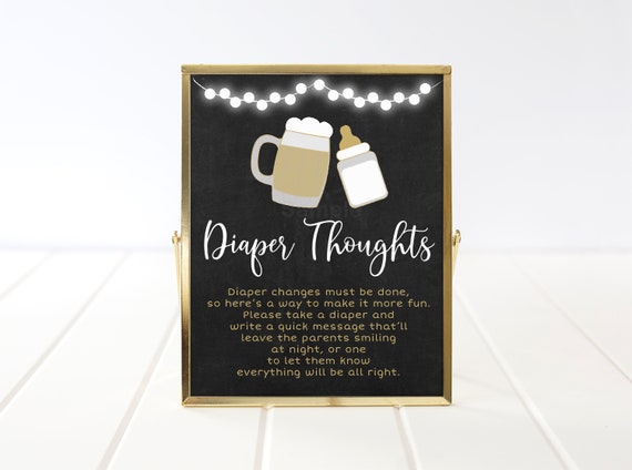 Baby Is Brewing Diaper Thoughts Sign Baby Is Brewing Baby Shower Beer Baby Shower BaByQ Shower Gender Neutral Coed Digital Printable A116 Il_570xn