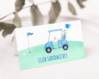 Editable Golf Birthday Tent Cards Food Labels Place Cards Hole in One Birthday Golf First Birthday Par-tee Boy 1st Birthday Download A695