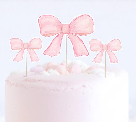Rosa Schleifen Party-Dekoration Set – Inkl. Girlande, Banner, Wirbel & Cupcake-Topper Für Mädchengeburtstag