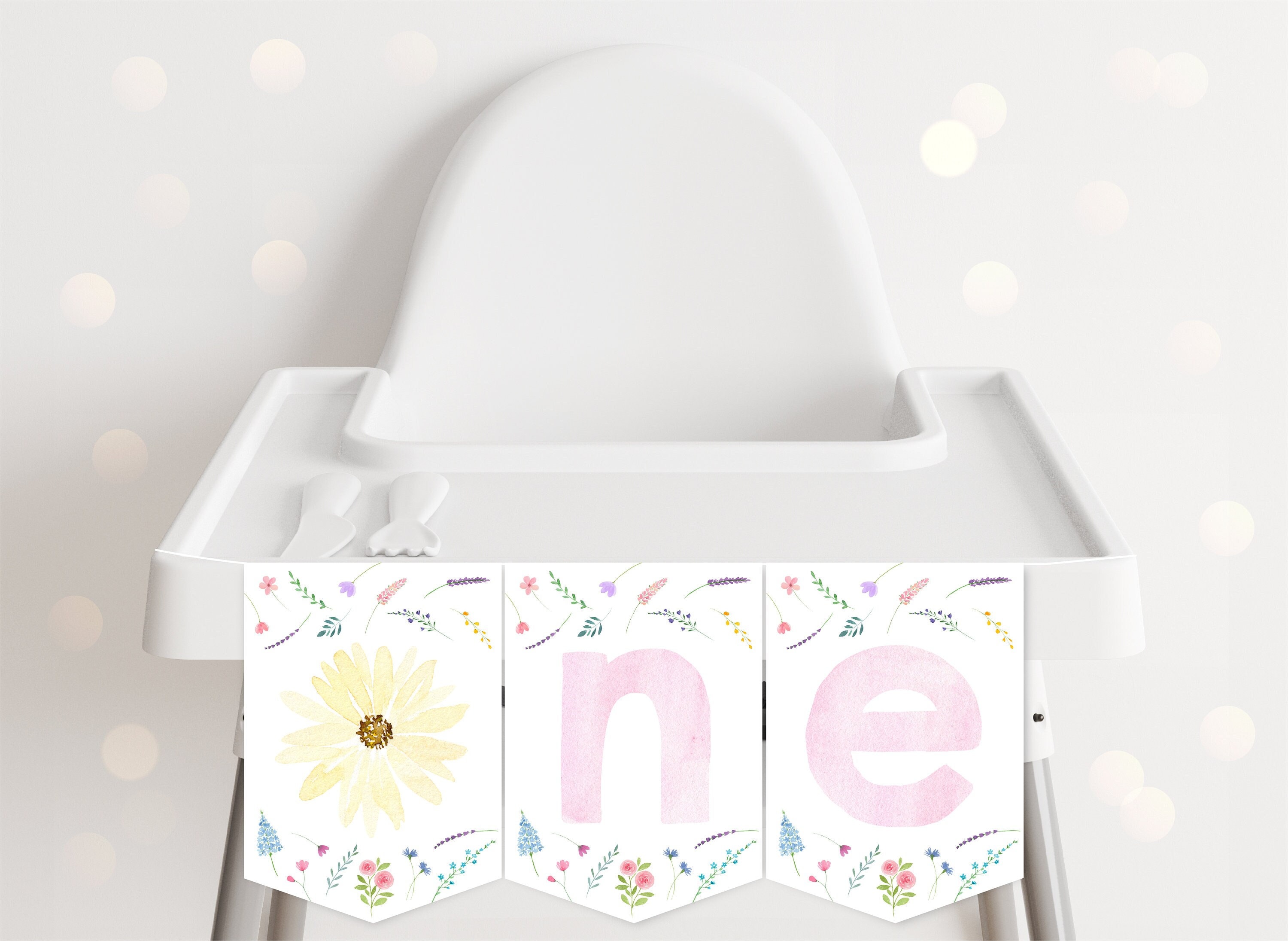 Kreatwow Wildflower First Birthday High Chair Banner – Cute 1st Birthday Decor For Girls With Daisy & Butterflies - View #11