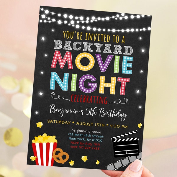 Outdoor Movie Invite - Etsy