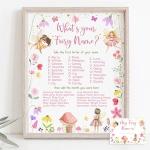 What's Your Fairy Name Game Fairy First Birthday Fairy Garden Party Magical Forest Enchanted Forest Floral Digital Download A682