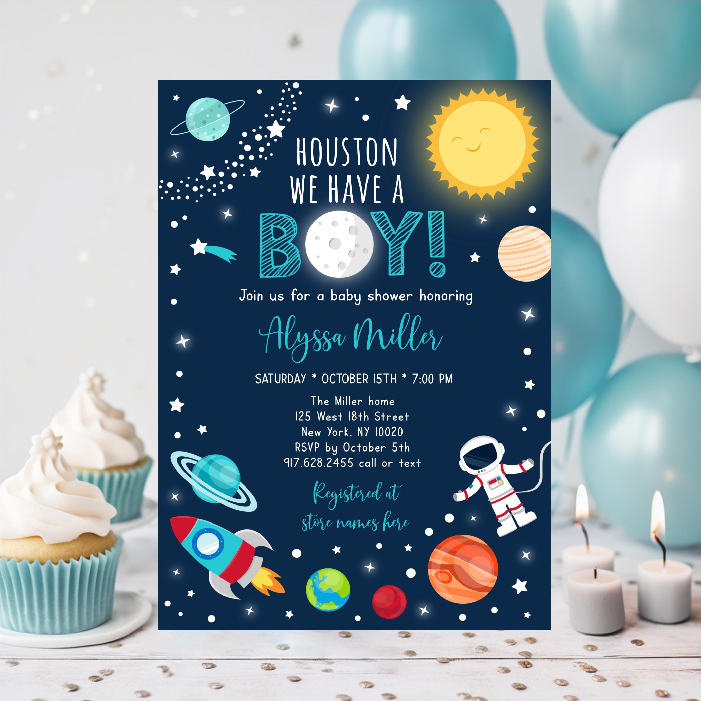 Space Themed Baby Shower Invitations Astronaut Baby Shower Invitation
