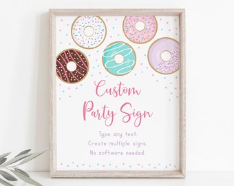 Editable Donut Birthday Sign, Donut Grow Up, Pink Donut, Donut Party, First Birthday, Doughnut, Printable, Digital, Instant Download A500