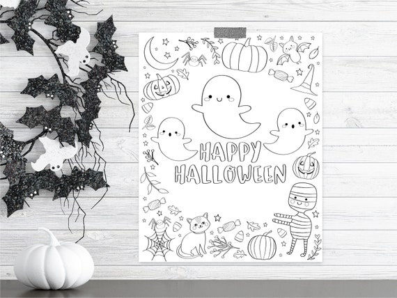 Cute Halloween Coloring Page Halloween Party Activity Ghost