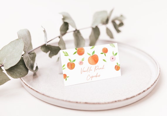Editable Peach Birthday Tent Cards Food Labels Sweet As A Peach First Birthday Watercolor Peach Girl Printable Digital Download A668 Il_570xn