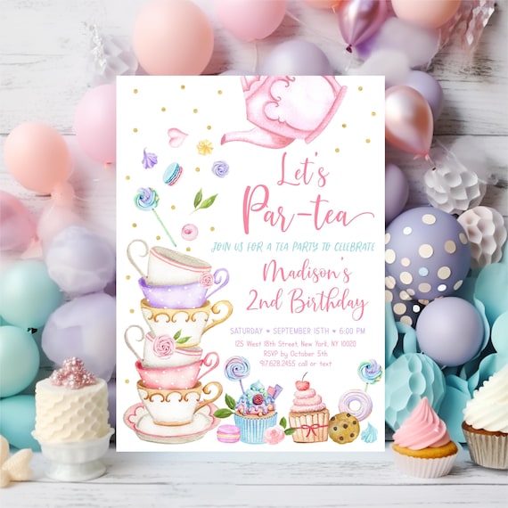 dress up tea party birthday invitations Amazon.com : Beshoul Birthday Invitations - Princess Tea Party Birthday Invites with Envelopes(25-Count) - Floral Brunch Fill-in Party Invite Cards for Girls Kids Party Supplies Favors