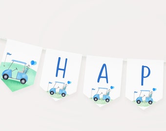 Editable Golf Birthday Banner, Golf First Birthday Par-tee, Golf 1st Birthday, Boy First Birthday, Digital Download A695