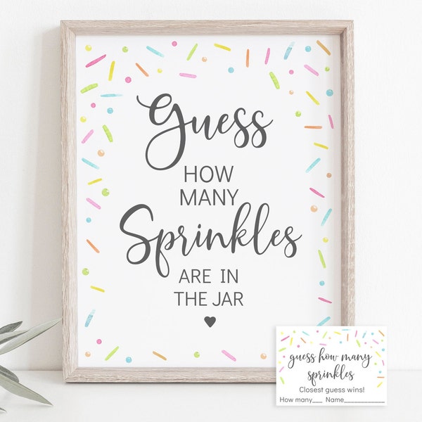 Baby Sprinkle Guess How Many Game Gender Neutral Coed Baby Sprinkle Confetti Watercolor Sprinkles Guessing Game Digital Download A642