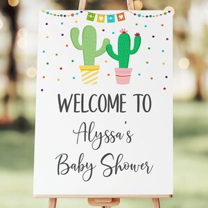 Editable Fiesta Bridal Shower Welcome Sign Couples Fiesta Cactus Succulent Digital Printable Instant Download Template B143