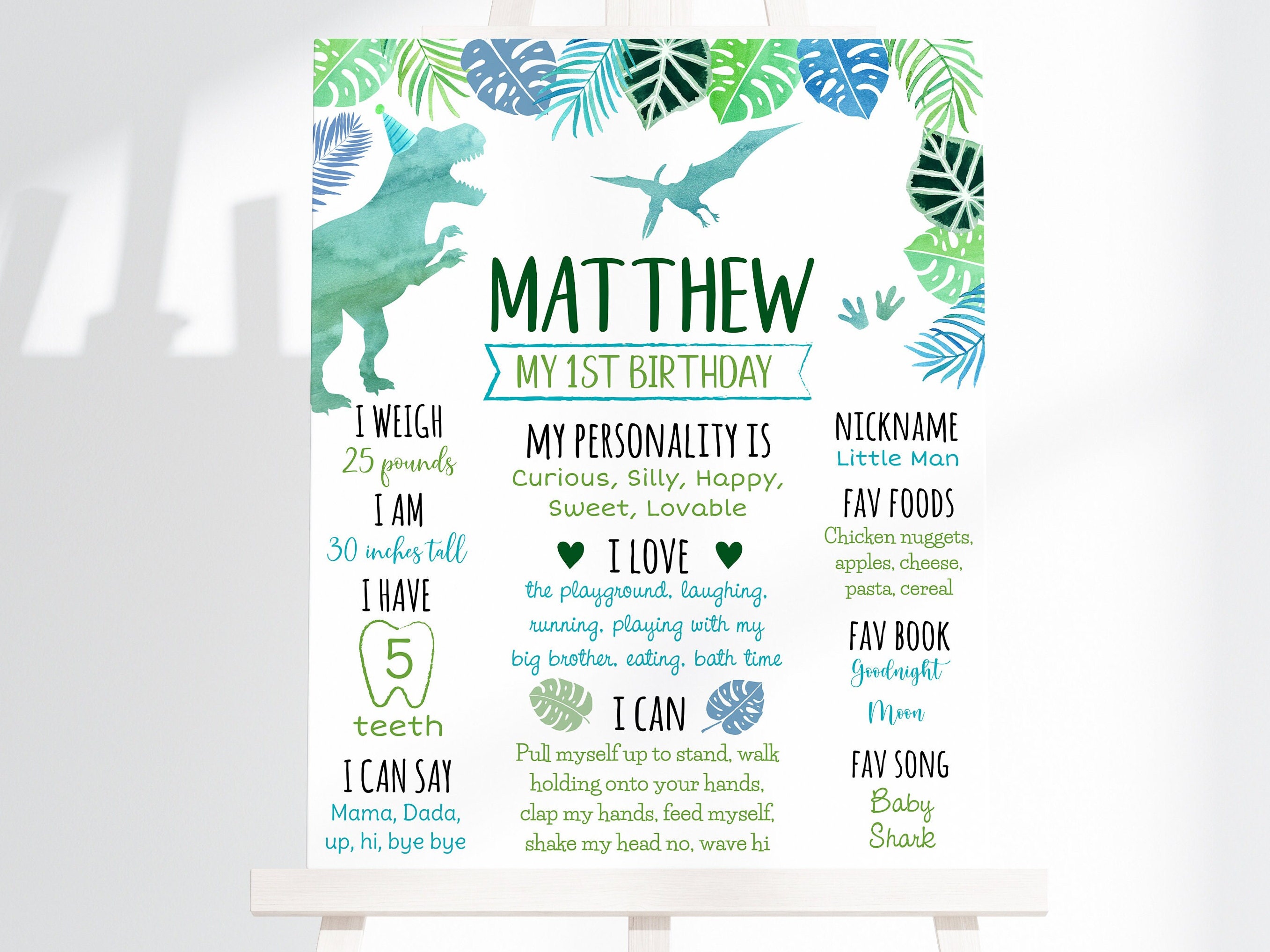 Editable Dinosaur Birthday Milestone Sign Dinosaur First Birthday T-rex ...