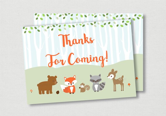 Woodland Animal Baby Shower Thank You Tags / Woodland Baby Shower / Baby Woodland Animals / Forest Animals / Printable INSTANT DOWNLOAD A469 Il_570xn