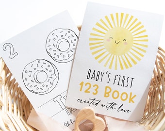 Baby's First 123 Book Baby Shower Coloring Pages Baby Shower Game Sunshine Numbers Coloring Book Digital Instant Download A694