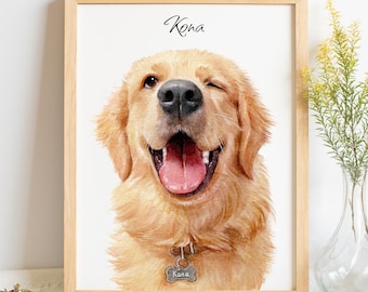 Retratos de acuarela personalizados, retratos de gatos, arte conmemorativo para mascotas, retrato de mascota pintado a mano, retratos de perros personalizados, arte personalizado, pérdida de mascota