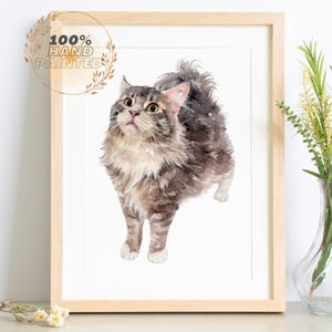 Mini Custom Watercolor Cat Portrait, Cat Portraits From Photos, Pet Memorial Gift, Hand Painted Pet Portrait, Pet Painting, Original Art