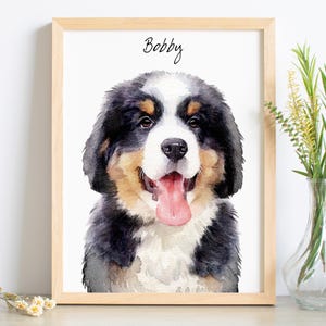 Custom Watercolor Portraits, Using Pet Photo, Cat Portraits, Pet Memorial Art, Personalized Digital Dog Portraits, Custom Dog Portraits