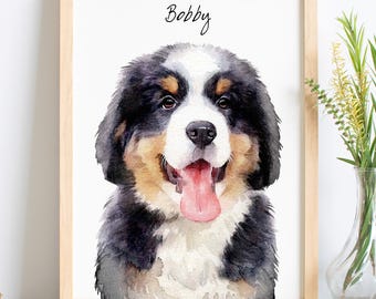 Retratos personalizados en acuarela, con fotos de mascotas, retratos de gatos, arte conmemorativo para mascotas, retratos digitales personalizados de perros, retratos de perros personalizados