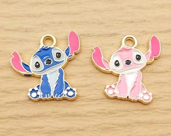 Lilo and Stitch Charms, Disney Cartoon Charms, Charms, Bracelet Charms, Necklace Charms, Jewlery Making Accessories, Keychain Charms
