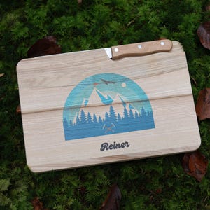 Cutting board personalized winter sports, winter sports gift, gift idea with name, gift for snowboarder, skiing, hiking