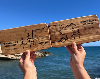 Partner board for campervans, camping, gift idea for campers, wedding gift, personalized gift