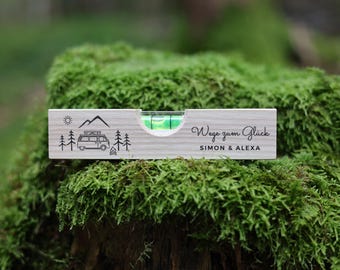 Gift camper accessories, personalized spirit level, gift motorhome, gift caravan, camping accessories, happy camper, motorhome