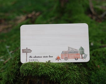 Personalized cutting board, gift for camper, gift for motorhome, personalized snack board, snack board with name