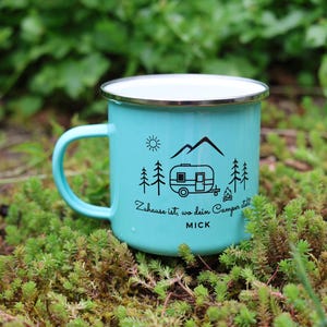 Camper mug personalized, camping accessories, camping gift, camping mug with name, camper coffee mug, men's gift, tent, camping image 3