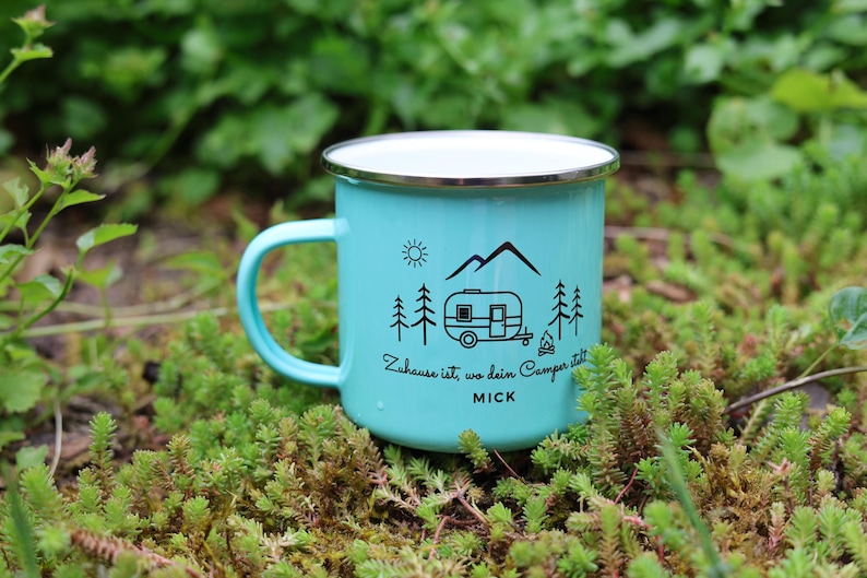 Camper mug personalized, camping accessories, camping gift, camping mug with name, camper coffee mug, men's gift, tent, camping image 3