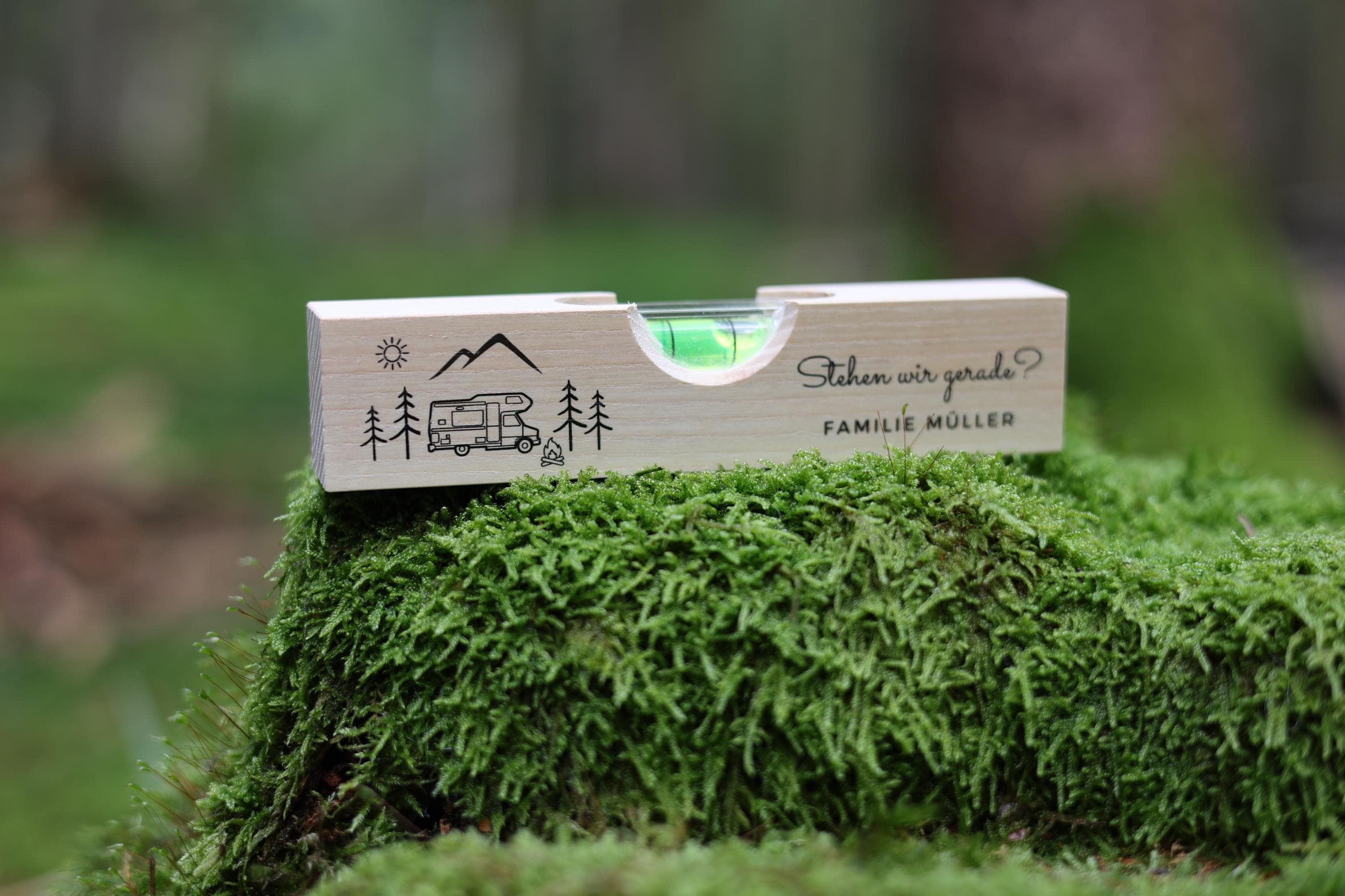 Gift camper accessories, personalized spirit level, gift motorhome, gift caravan, camping accessories, happy camper, motorhome