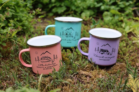 Camper Tasse personalisiert, Camping Zubehör, Camping Geschenk, Campingbecher mit Name, Camper Kaffee Tasse, Männer Geschenk, Zelt, Camping