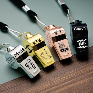Personalized Whistle with Engraving, Custom Sport Gift for Football Basketball Volleyball Soccer Baseball Coach, Teacher Appreciation Gift