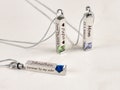 Personalized Birthstone Ashes Necklace, Urn Necklace Memorial, Custom Engraved Bar Necklace, Cremation Jewelry for Human or Pets Ashes