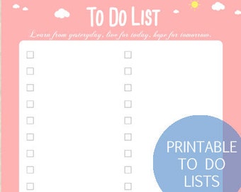 Printable Pink Garden To Do List with Checkboxes (Digital Download)
