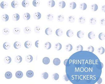 Adesivi fasi lunari, adesivi lunari Planner, adesivi lunari Bullet Journal, adesivi eclissi lunare, adesivi lunari lunari, Supermoon