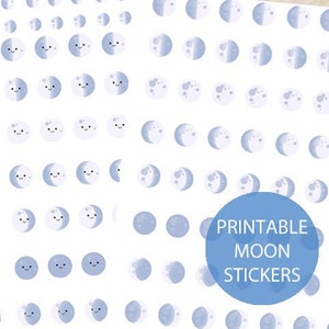 Maanstanden Stickers, Planner Maan Stickers, Bullet Journal Maan Stickers, Maansverduistering Stickers, Maan Maan Stickers, Supermoon