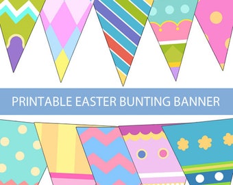 Printable Easter Bunting Banner, Easter Egg Banner, Printable Easter Egg Banner, Easter Pastel Banner, Party Home Room Decor