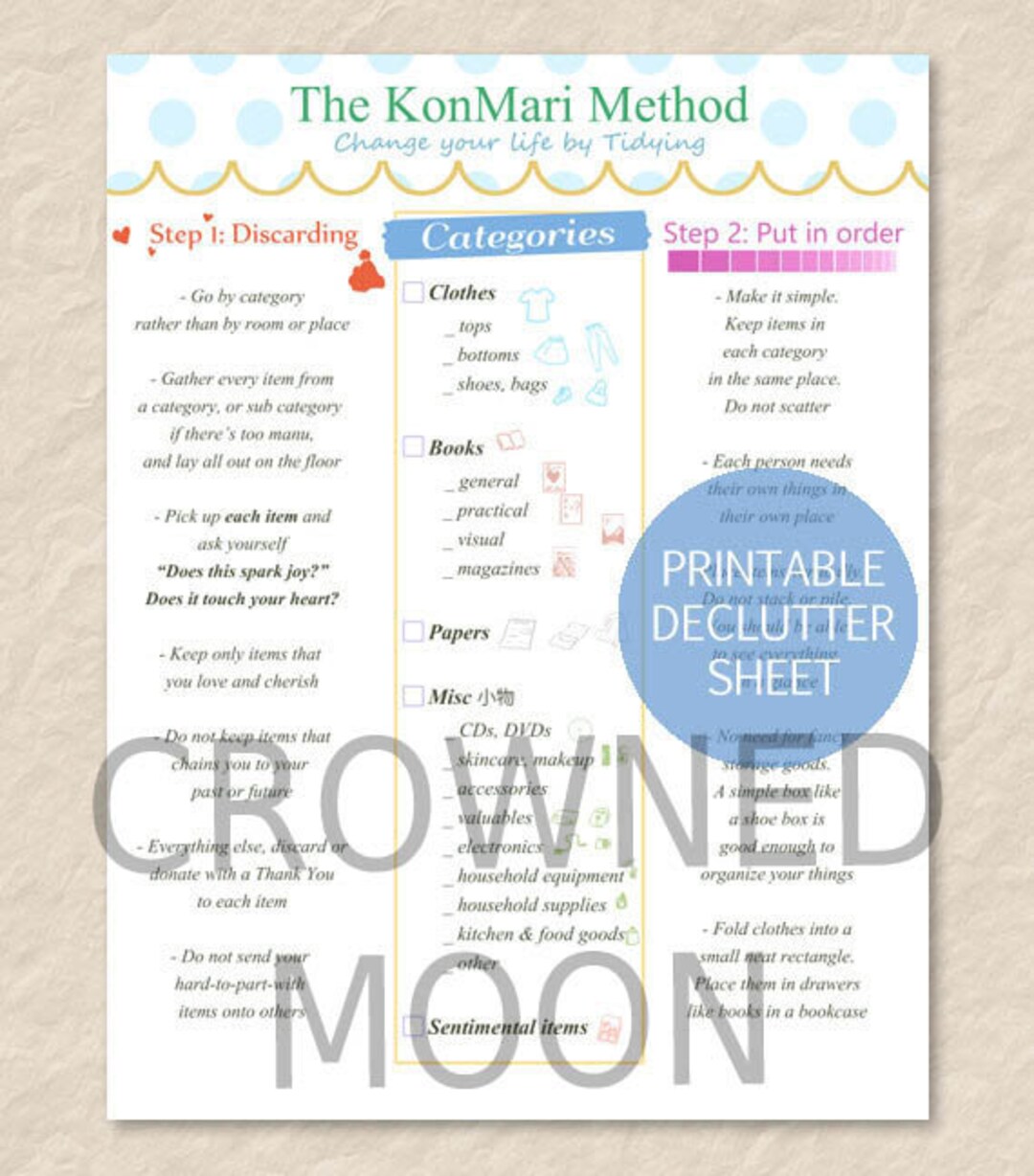 printable-konmari-method-sheet-home-declutter-sheet-printable-tidying-sheet-house-organization-sheet-instant-download-etsy for Free Printable Konmari Method Checklist Printable Konmari Method Sheet, Home Declutter Sheet, Printable Tidying Sheet,house Organization Sheet, Instant Download - Etsy for Free Printable Konmari Method Checklist