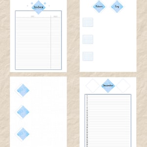 Printable Bullet Journal, Bullet Journal Pages, Bullet Journal Set, 8.5 ...