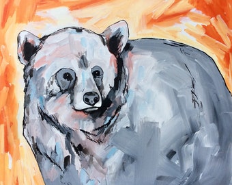 Original Bear Acrylic Painting on Canvas (24x24)