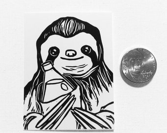 Sloth 40oz Screen Printed Sticker, Weatherproof Vinyl
