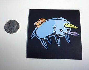 Burrito Unicorn with a Peapod Cat passenger